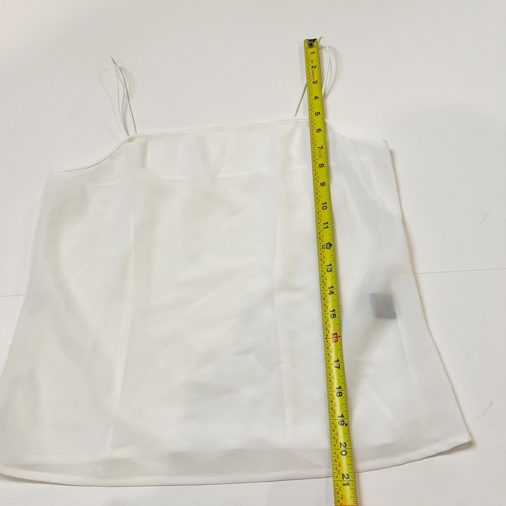 Vintage Sheer White Camisole Top Y2K 90s Angelcore Spaghetti Strap Size 8 - Picture 5 of 6